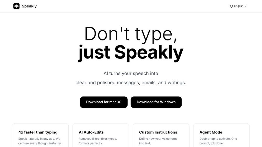 Screenshot of Speakly AI