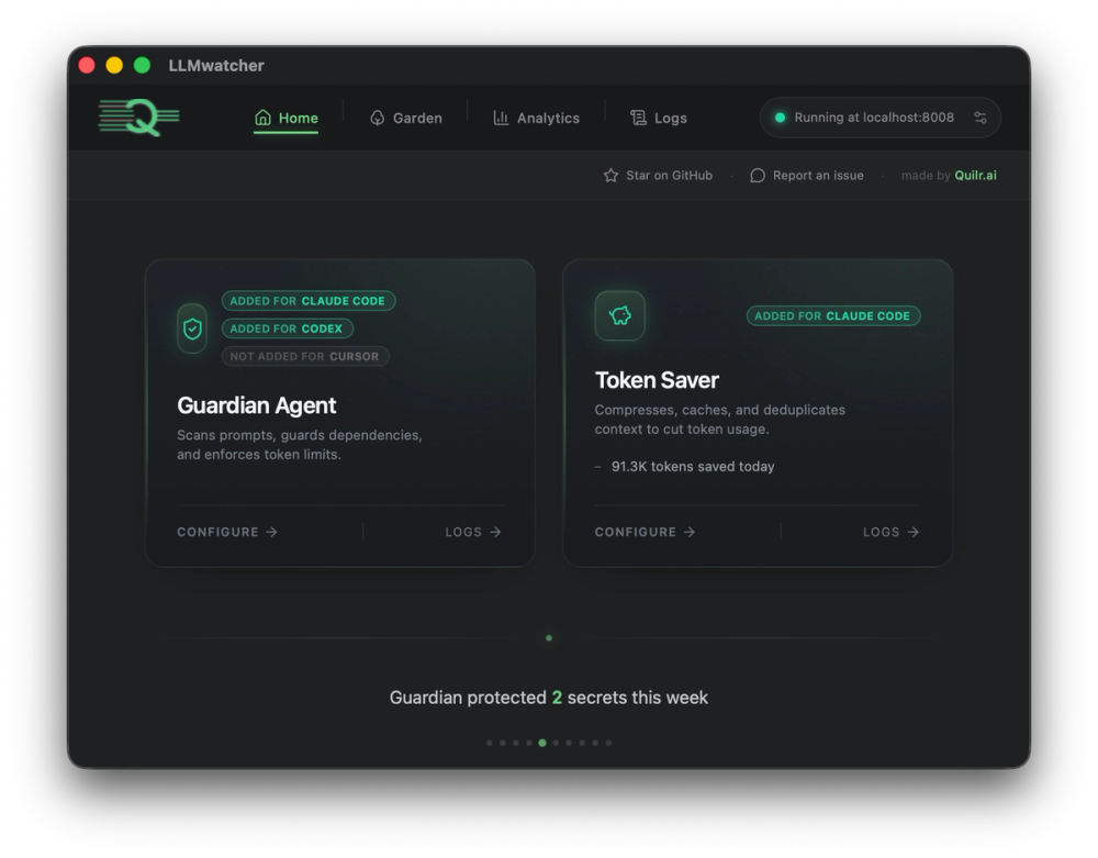 Screenshot of AgentGuard