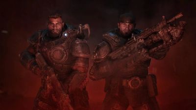 Marcus Fenix and Dominic Santiago in Gears of War: E-Day