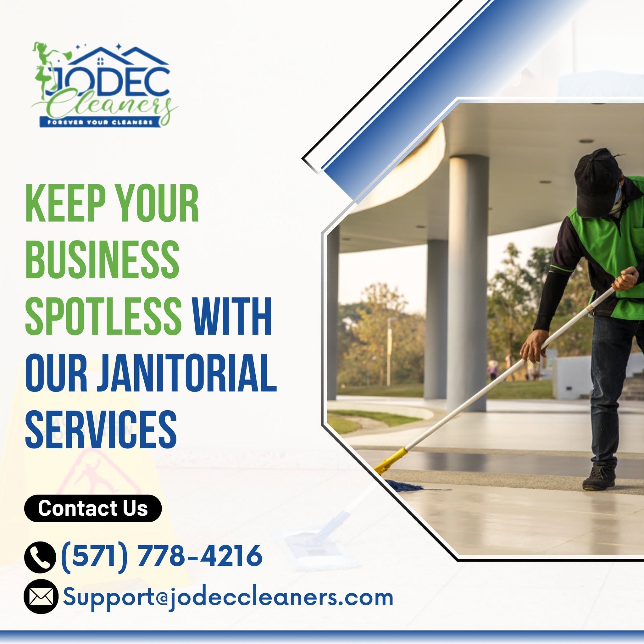 A Jodec Cleaners crew member maintaining a Northern Virginia community facility