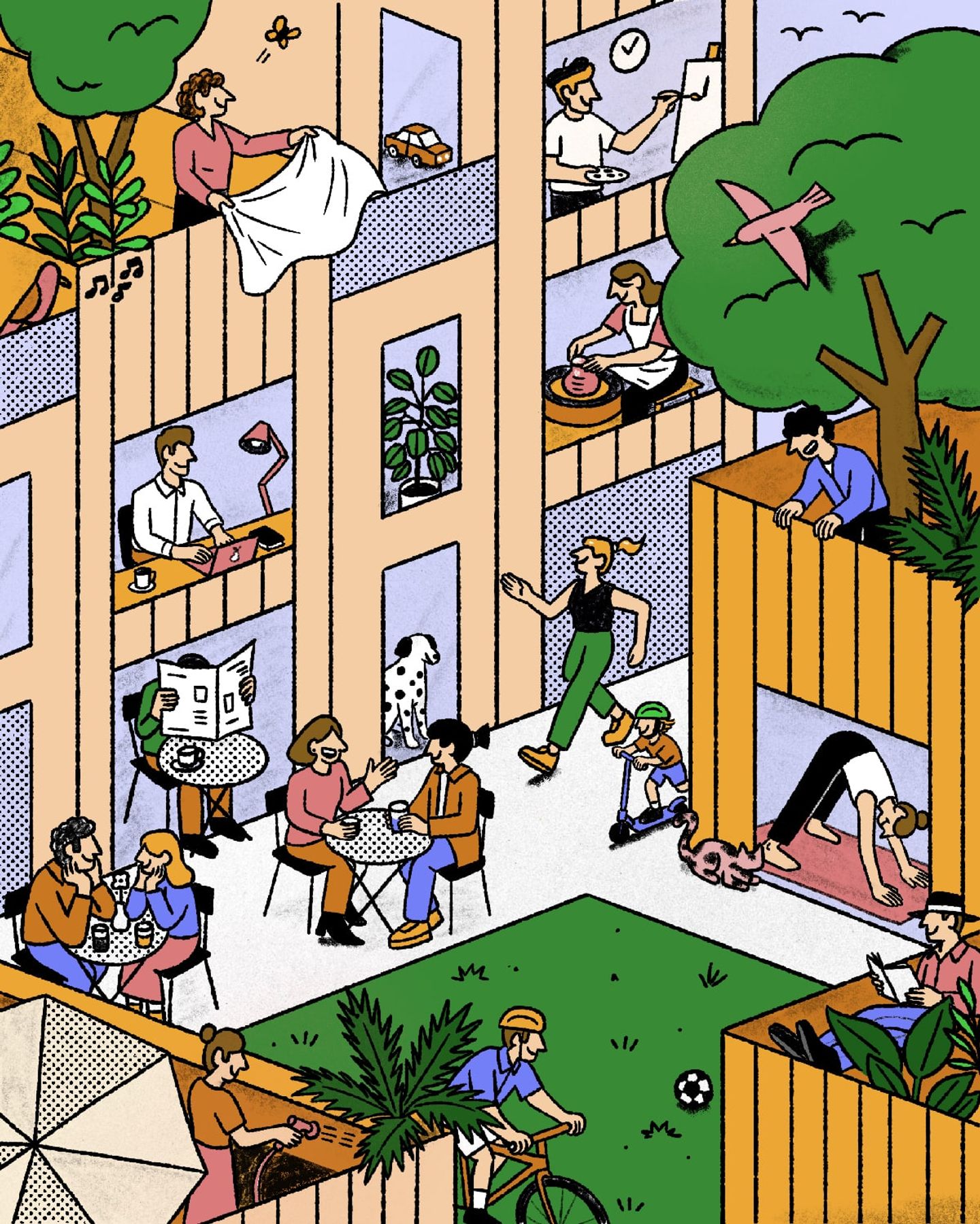 A society in the new residential quarter.