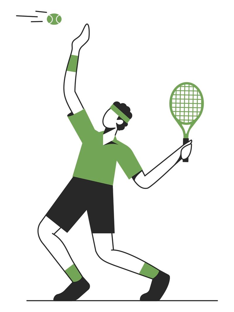 Man playing tennis. 