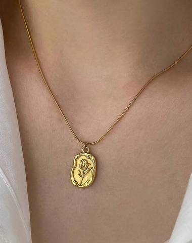 Golden Tulip Bloom Pendant