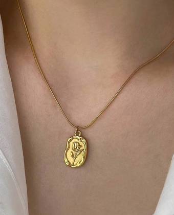Golden Tulip Bloom Pendant