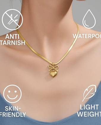 Heart Bow Chain Pendant