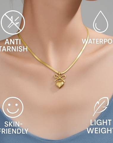 Heart Bow Chain Pendant