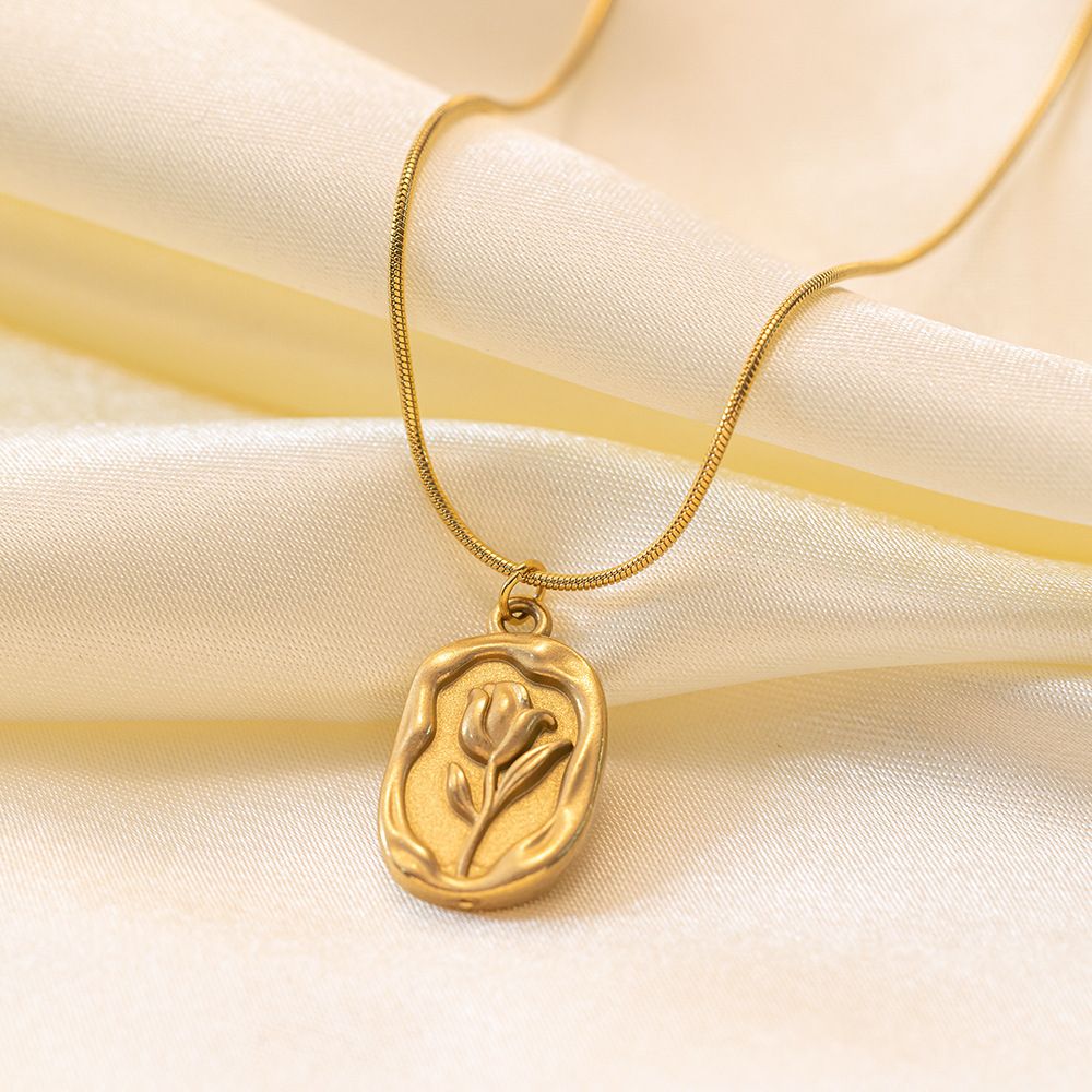 Golden Tulip Bloom Pendant