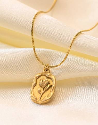 Golden Tulip Bloom Pendant