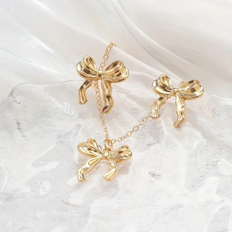 Ribbon Bow Jewellery Set | Stainless Steel Jewellery | Jewel Haven