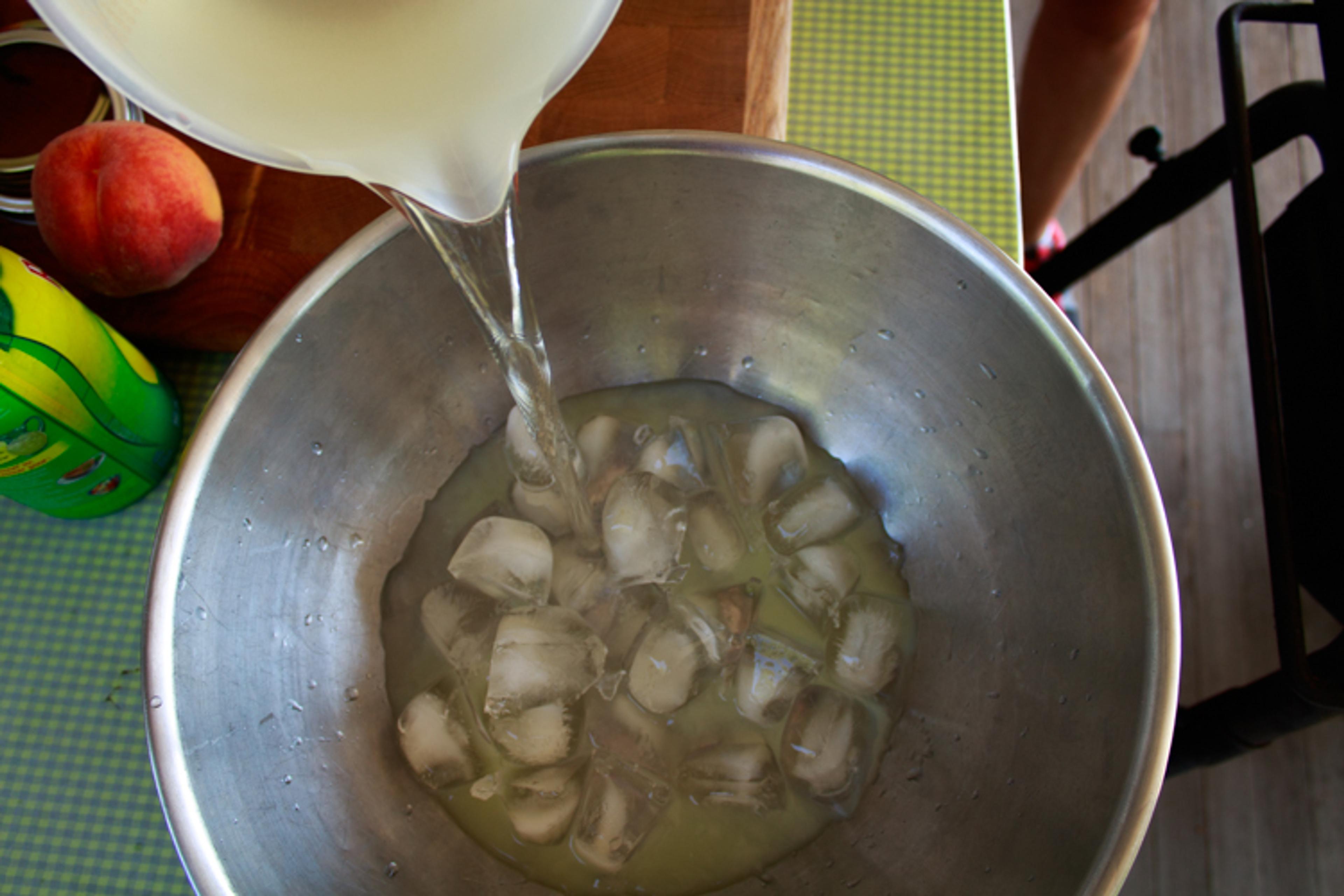 Ice bath with lemon juice
