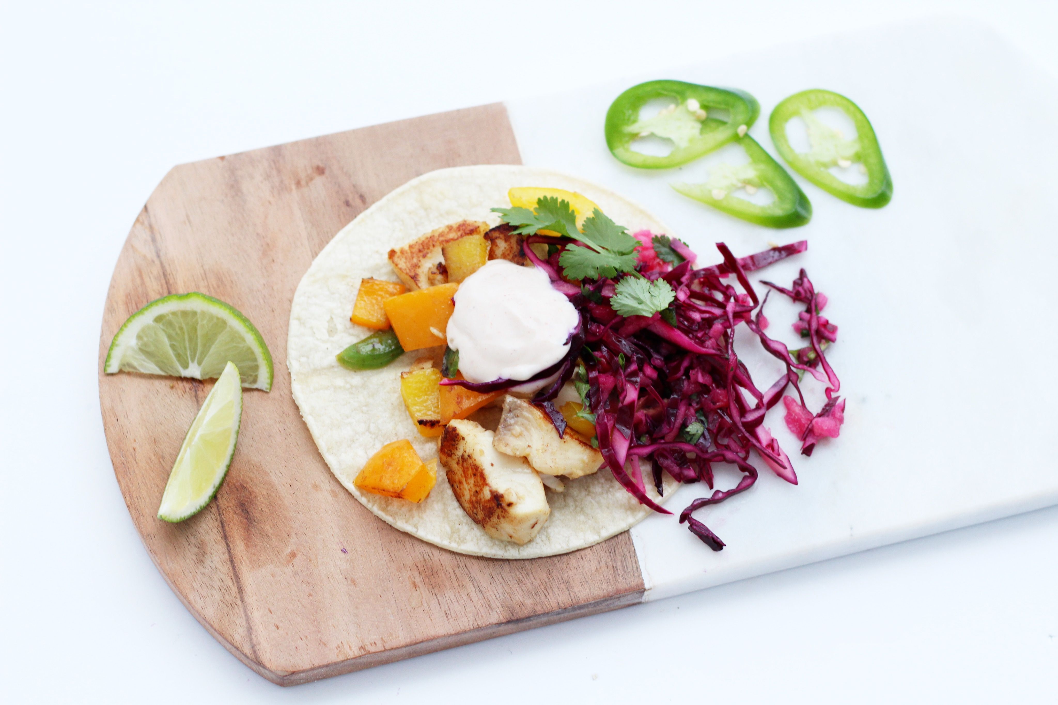 Fish Tacos with Apple Slaw