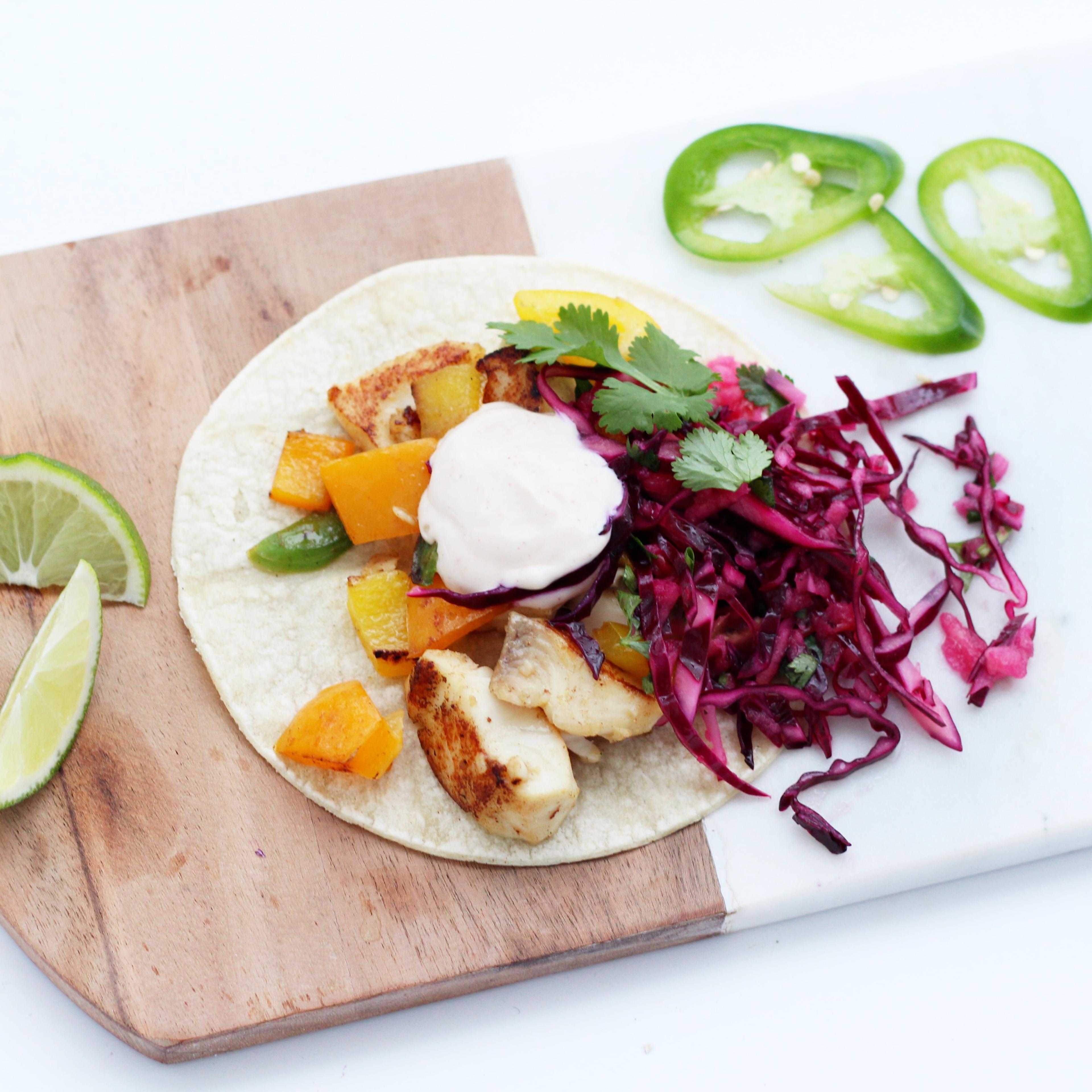 Fish Tacos with Apple Slaw