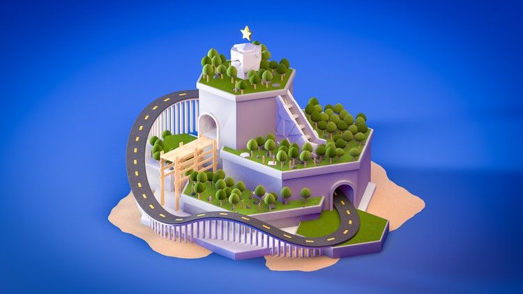 Create Fun Island with Cinema 4D Without plugins 