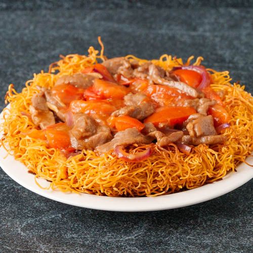 Tomato & Beef Pan-fried Noodles (HK Style) (็ช่็่็
้บต)