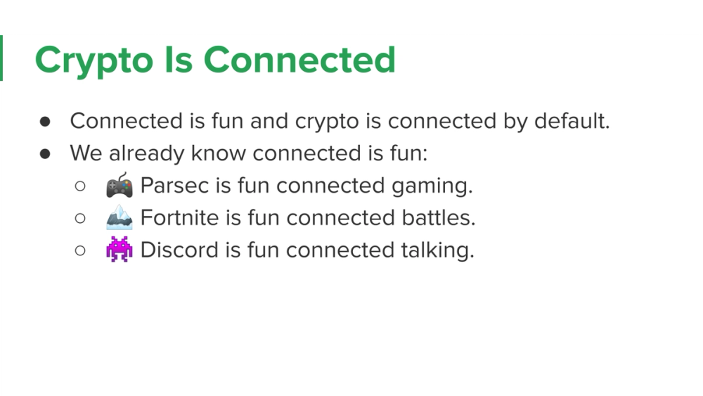 Crypto, Social? · recovered 19-slide presentation, slide 8 of 19: Crypto Is Connected