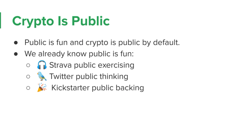 Crypto, Social? · recovered 19-slide presentation, slide 6 of 19: Crypto Is Public