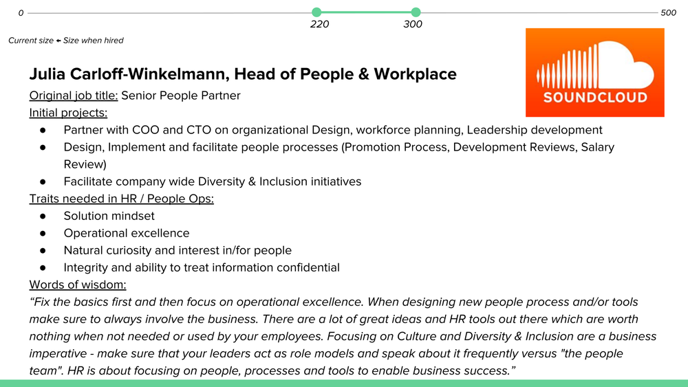 How to Hire for HR · recovered 19-slide presentation, slide 17 of 19: Julia Carloff-Winkelmann