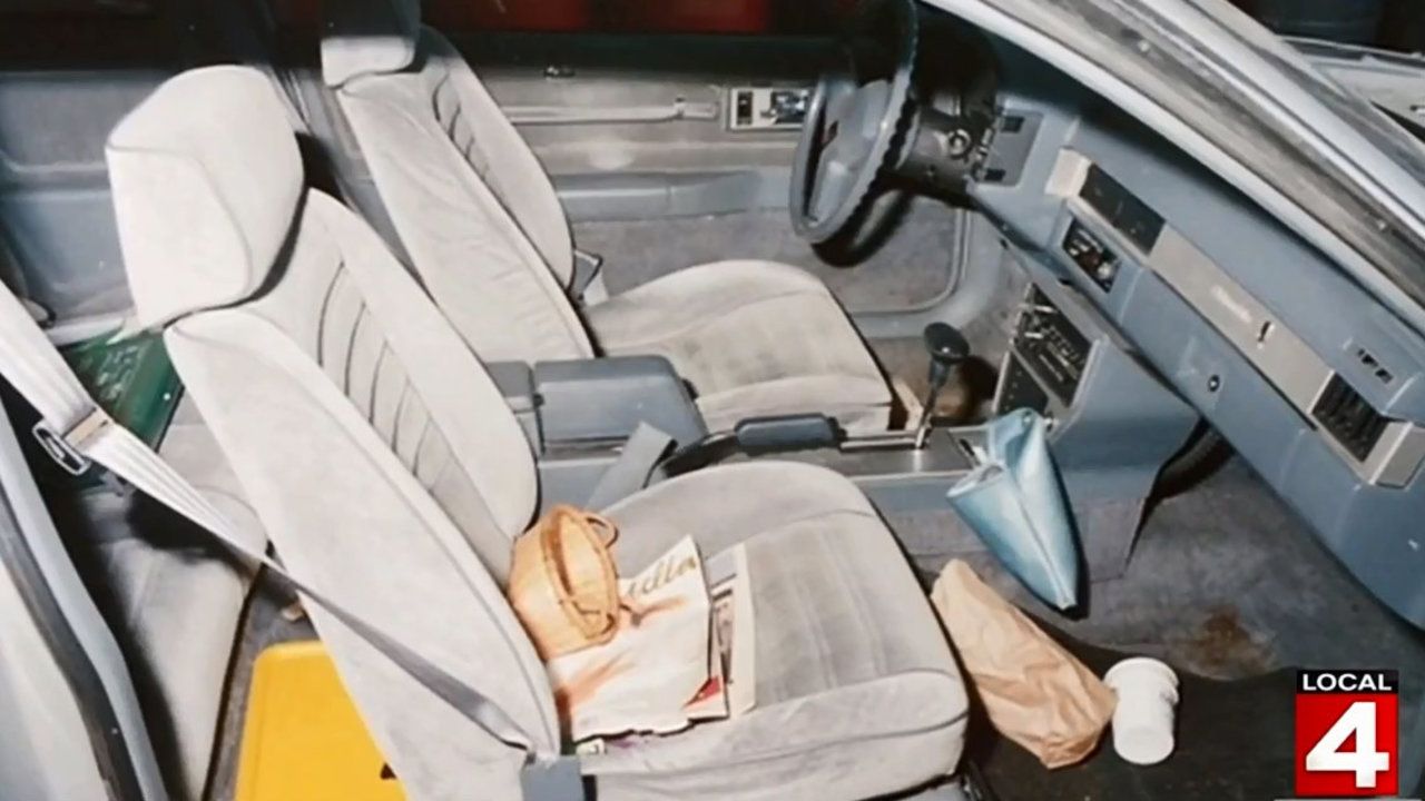This is a photo of the inside of Paige's car. 