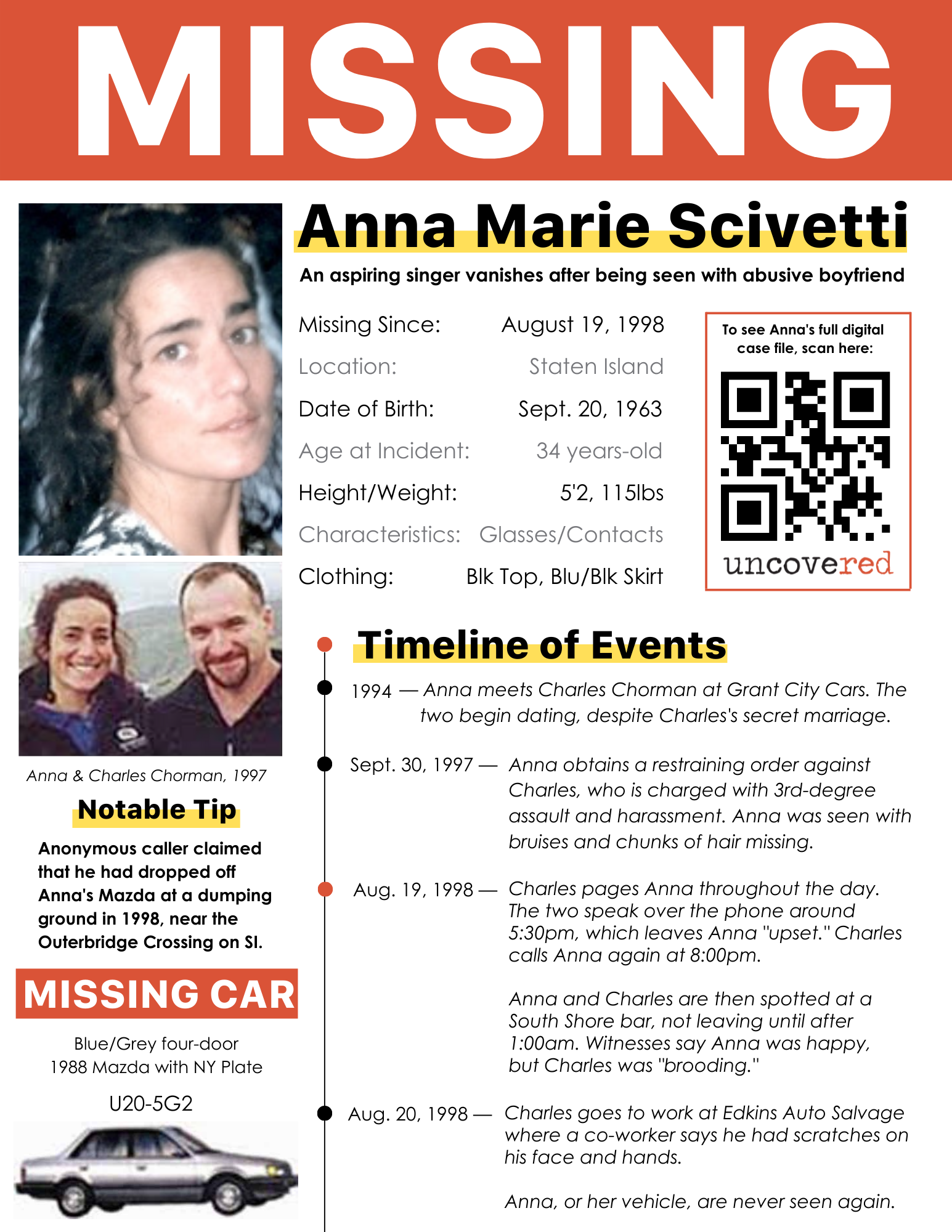 Anna Marie Scivetti's Missing Person Poster