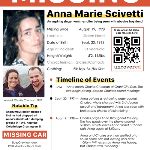 Anna Marie Scivetti's Missing Person Poster