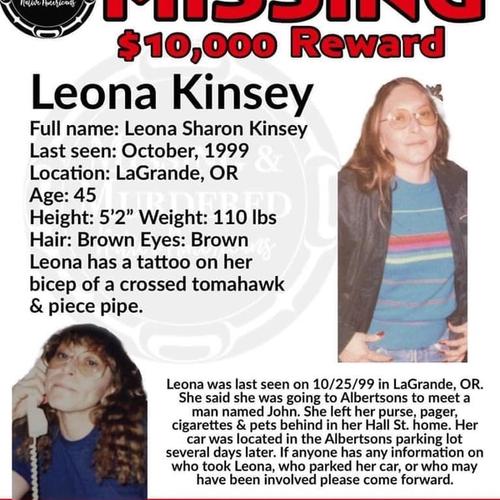 Leona Kinsey Missing Person Flyer