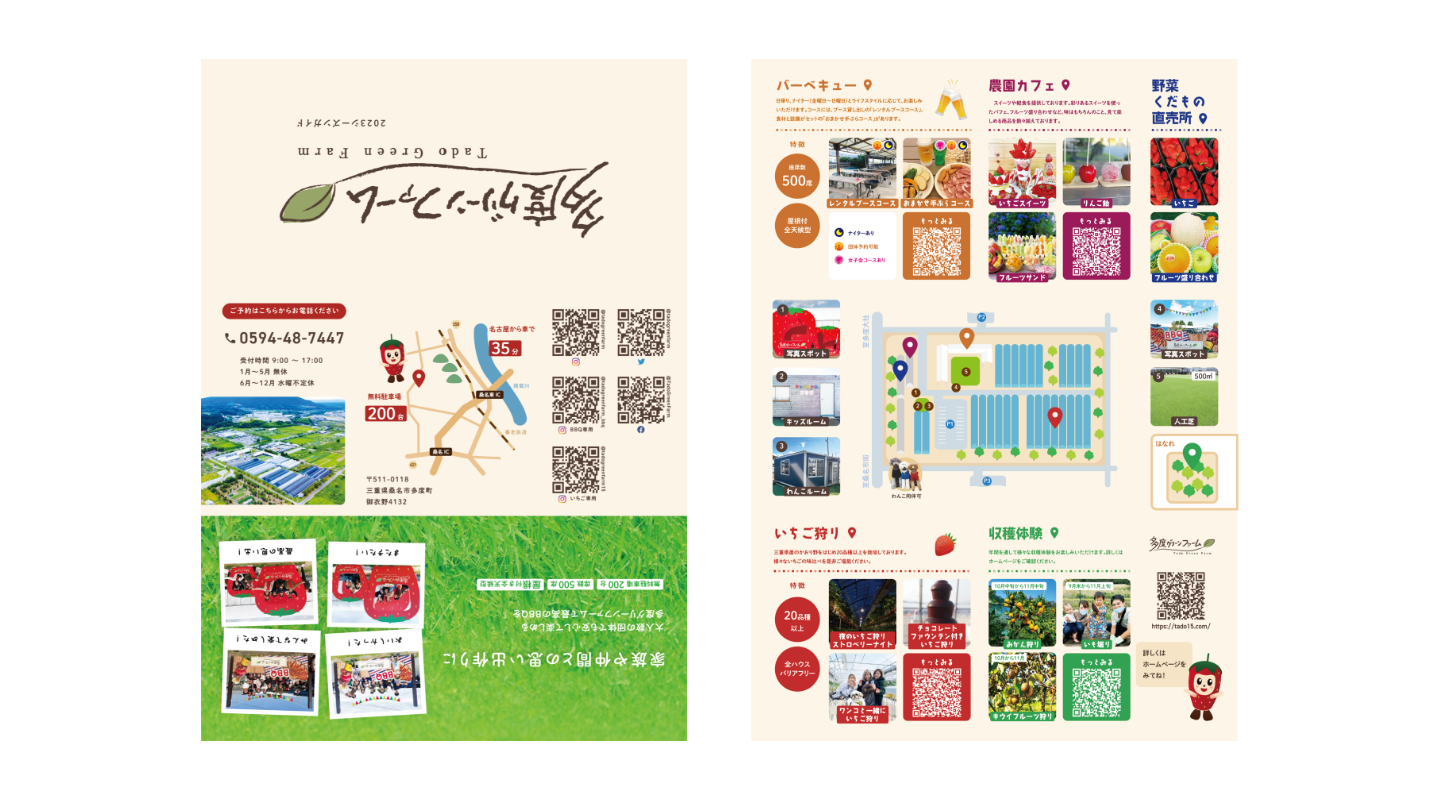 多度グリーンファーム パンフレット 表面・裏面の俯瞰