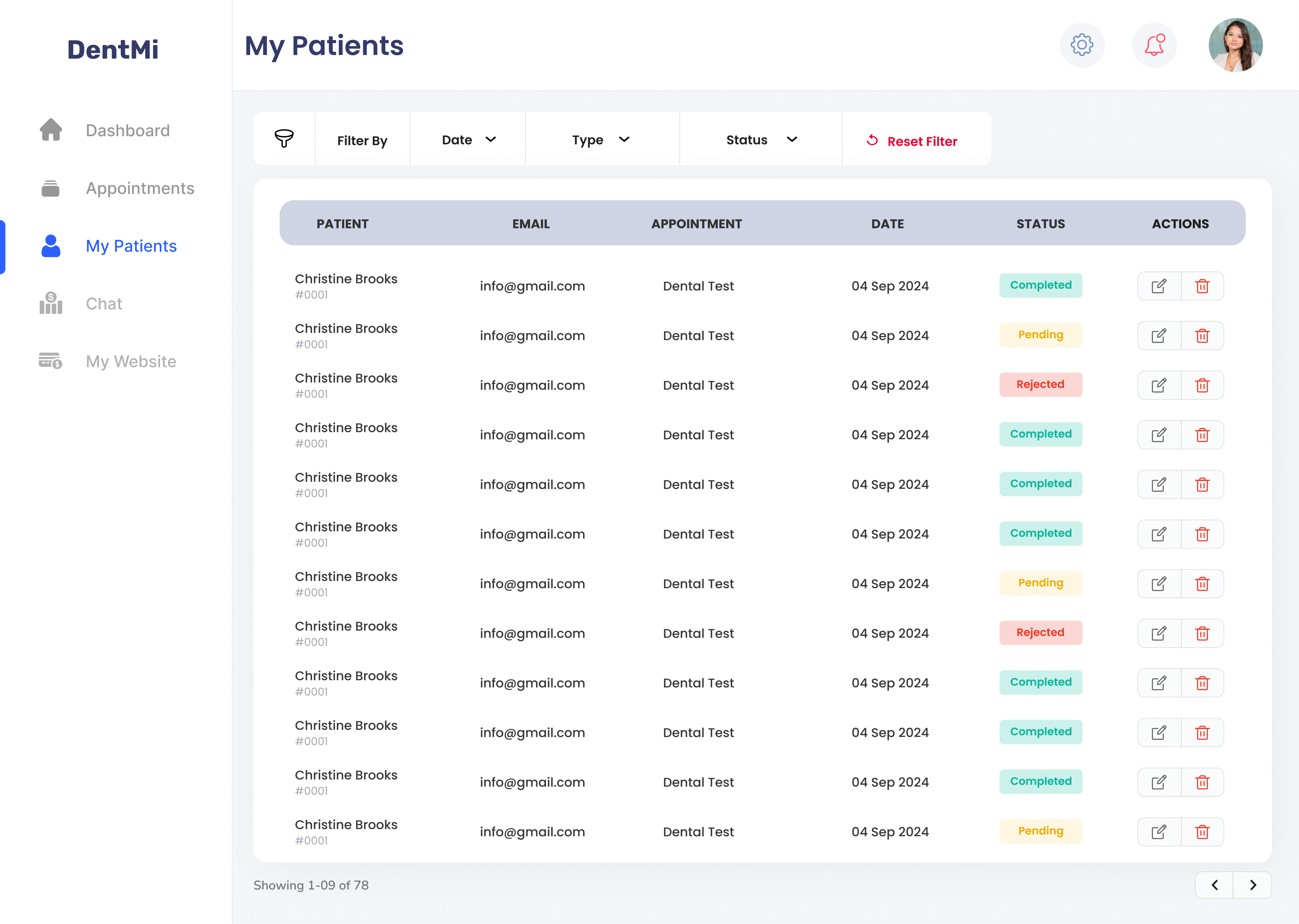 DentMi Dentist Dashboard - Detail 3
