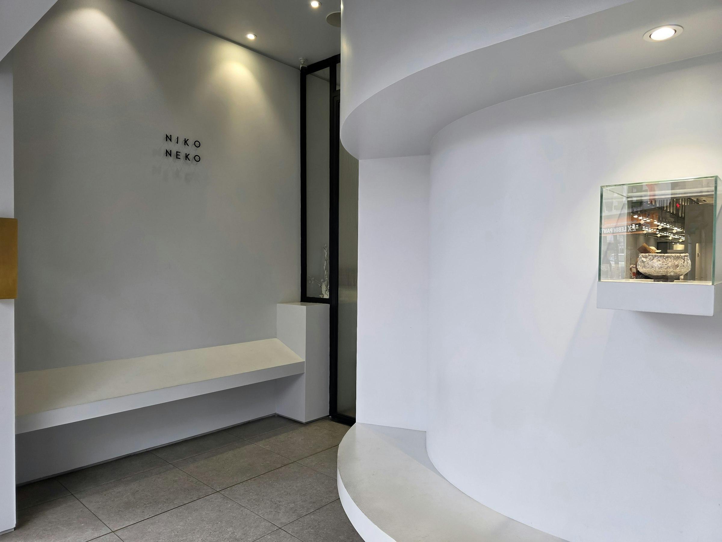 A minimalist interior with clean white walls