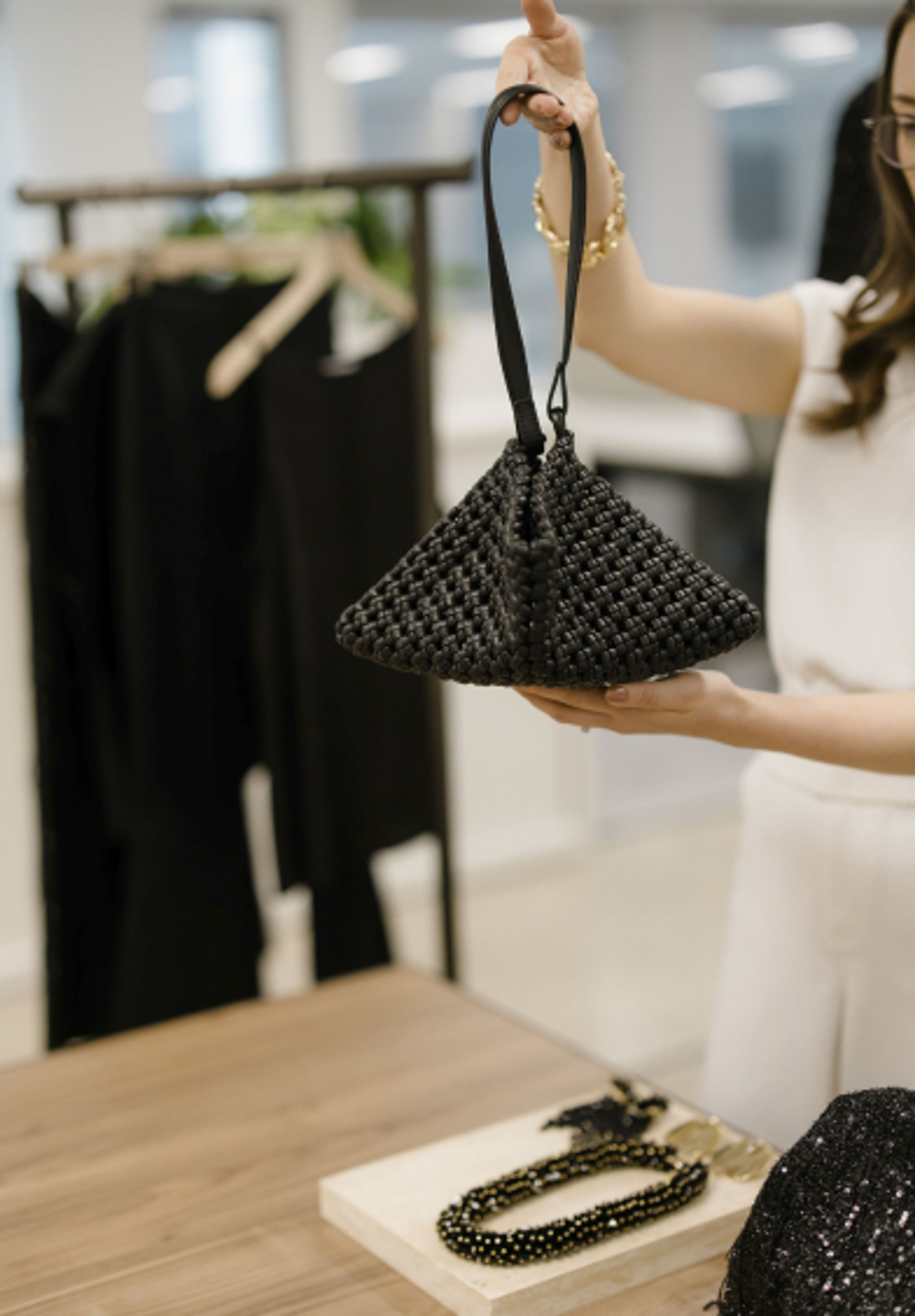 Designer presenting Commonry The Carine Woven Bag