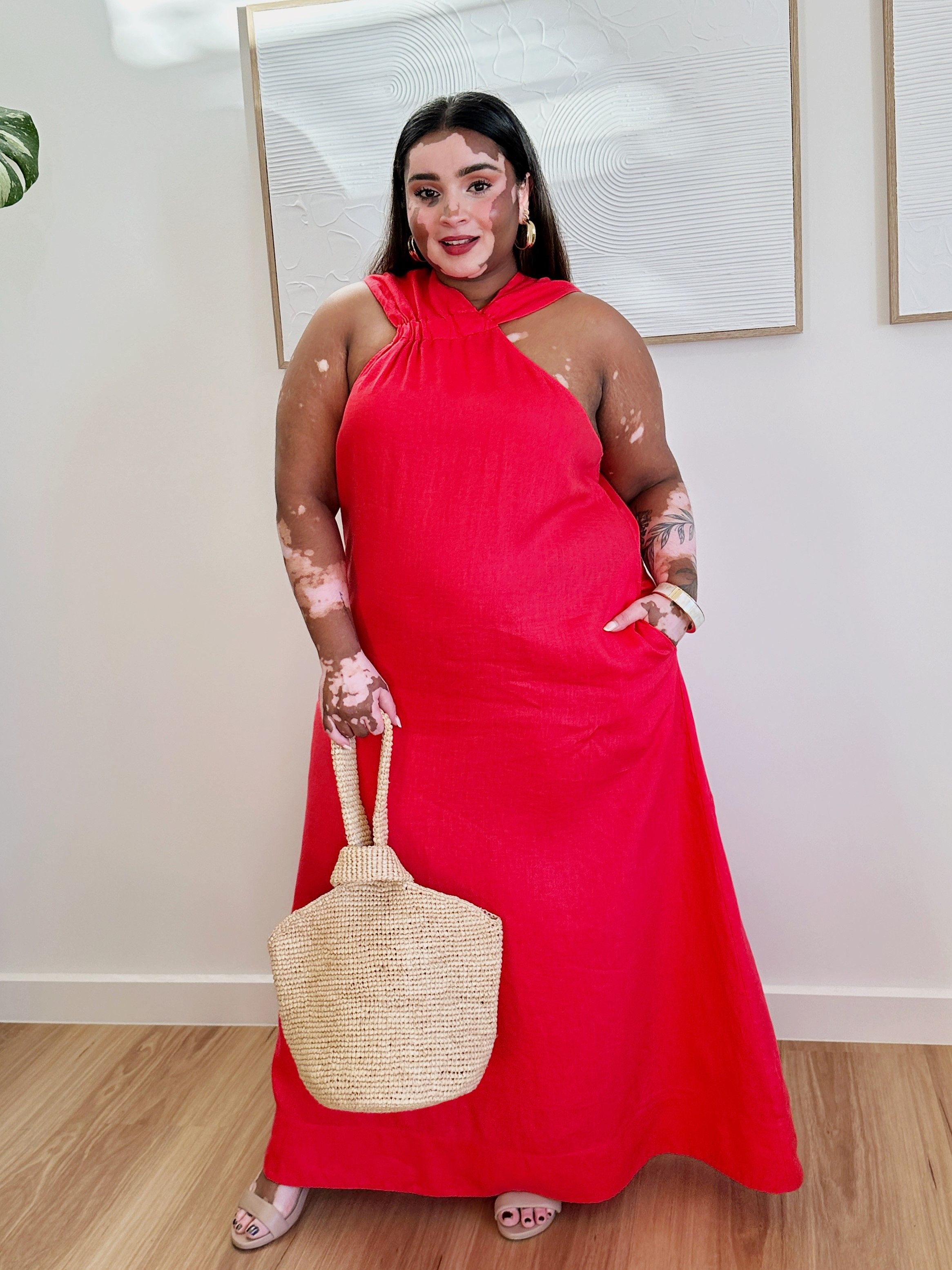 Model wears Commonry Ester Dress