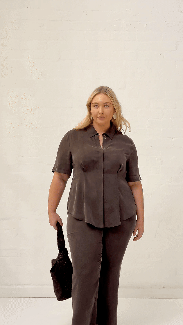 Model wears Commonry Ruby Top and Ruby Pant