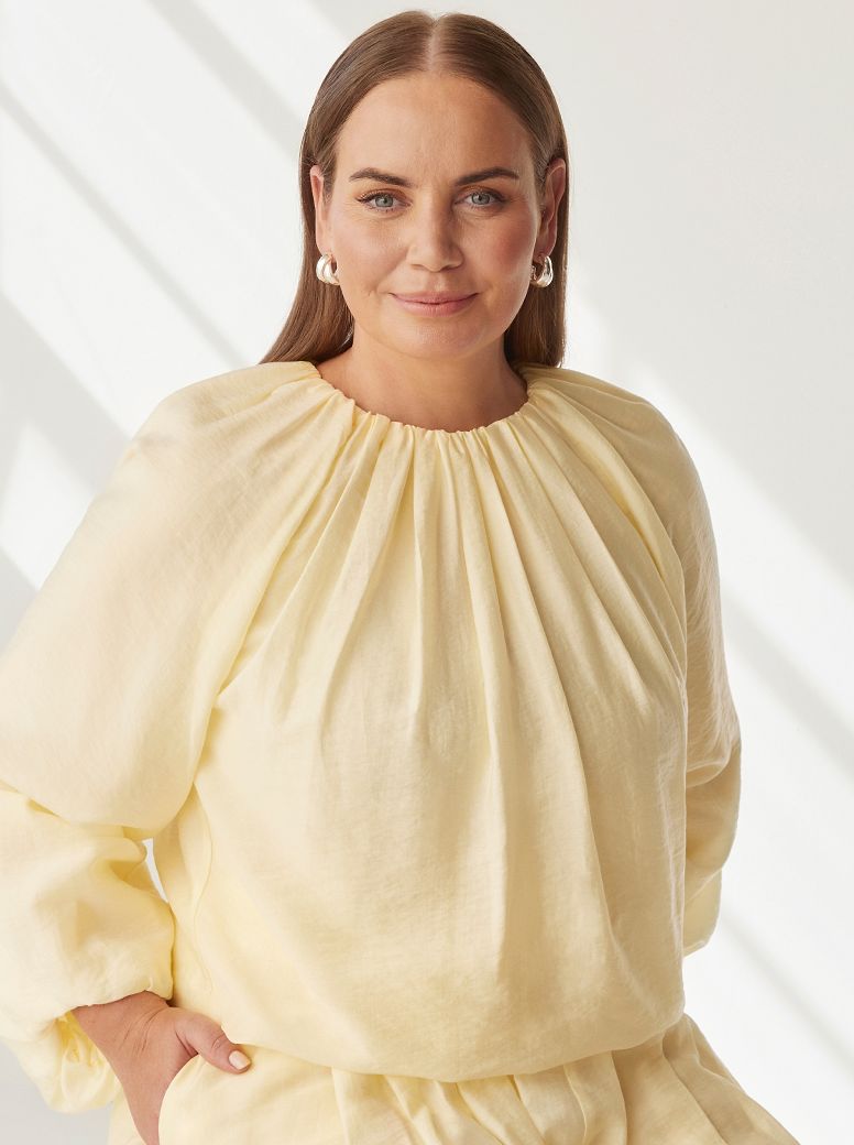 Jelena Dokic wears Commonry Anne Blouse and Anne Palazzo Pant