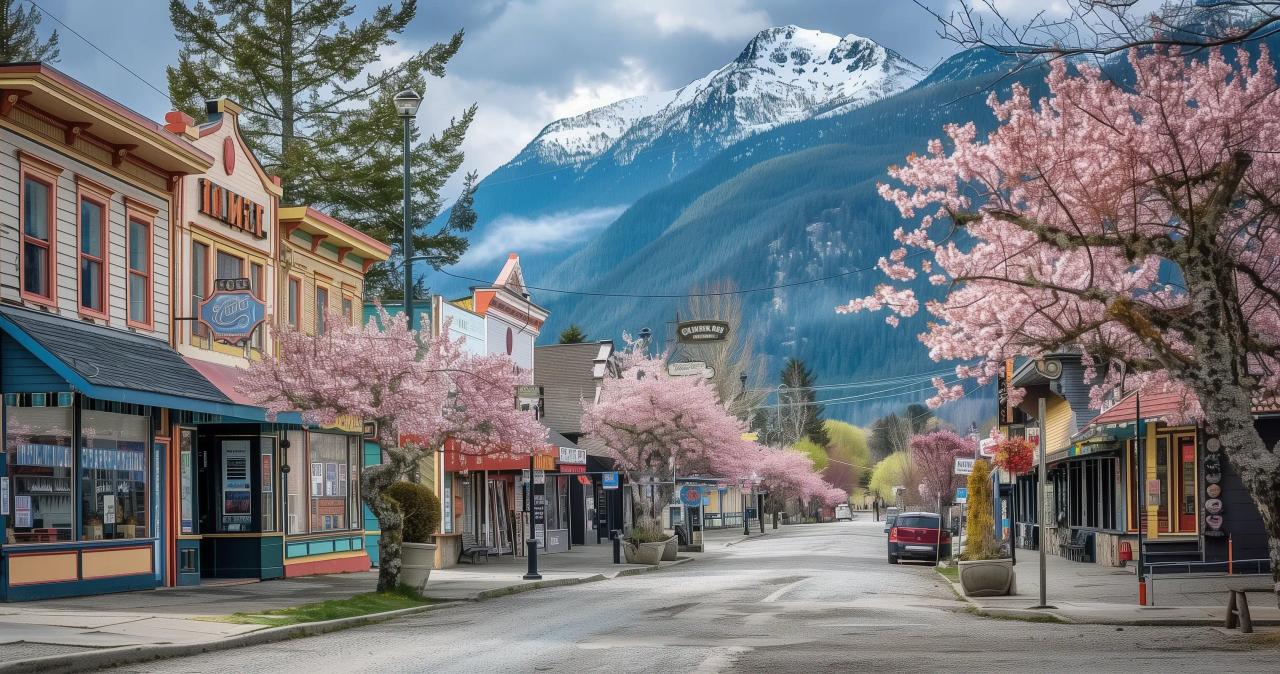 Small town storefronts in the Kootenays