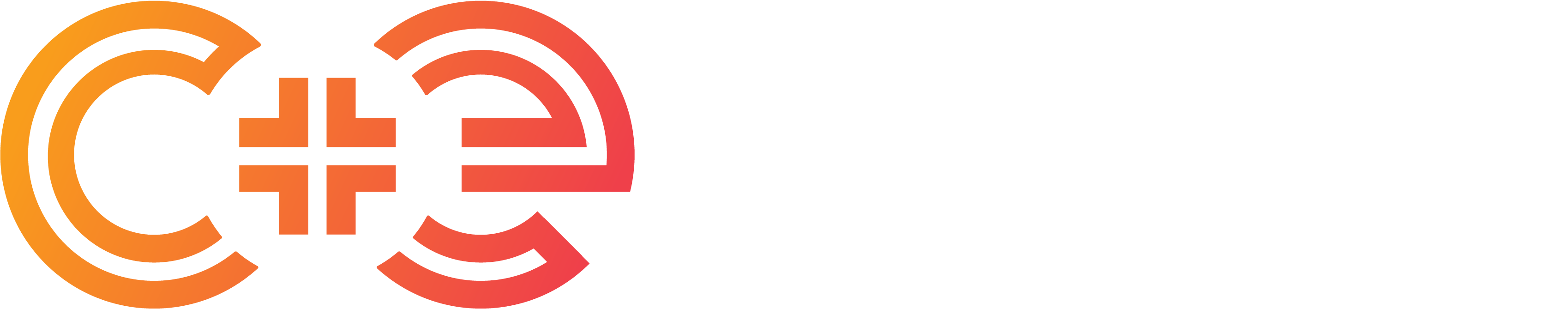 A stylized C+E in a yellow and orange gradient followed by the words Culture + Entertainment District