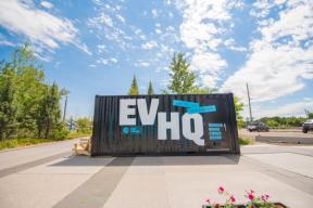 A photograph of the EVHQ container