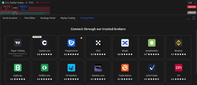 Connect to a broker in TradingView