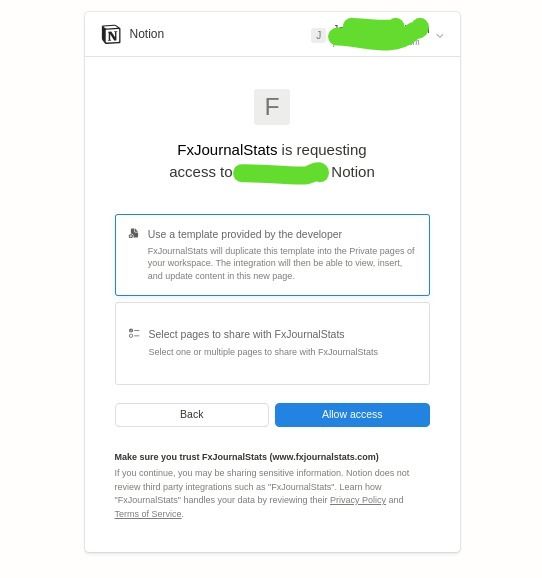 Use fxjournalstats template