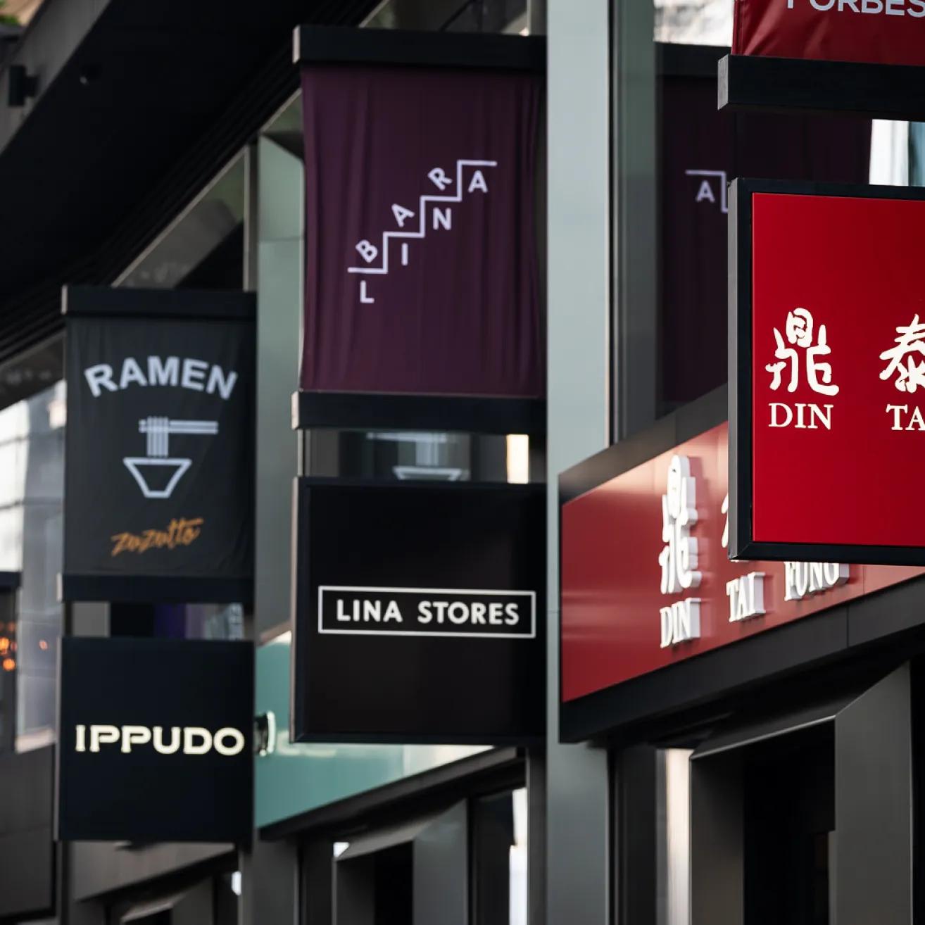 Shopping and dining at Canary Wharf