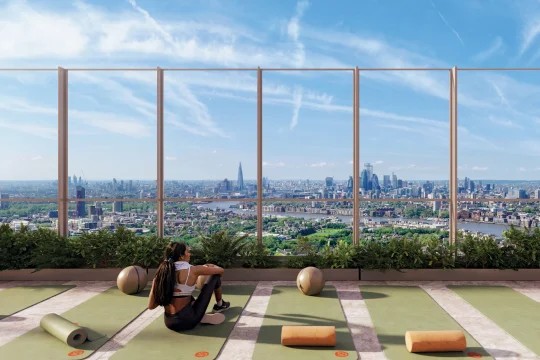 Mirrored studio with wall bars and stretching equipment