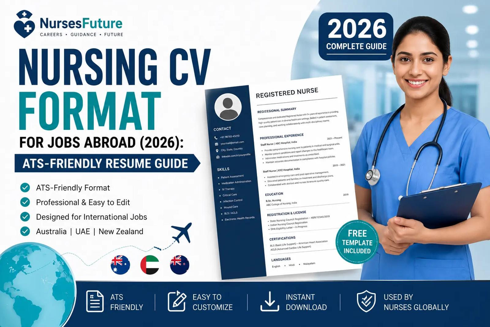 Nursing CV Format for Jobs Abroad (2026): ATS-Friendly Resume Guide