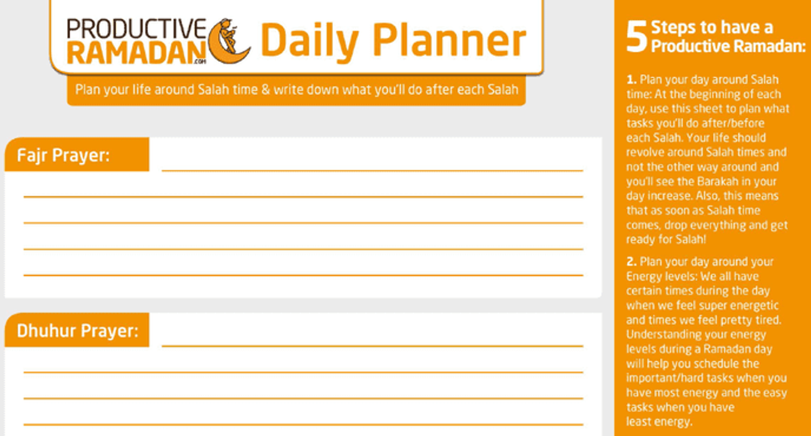 How to Plan a Schedule for the Month of Ramadan