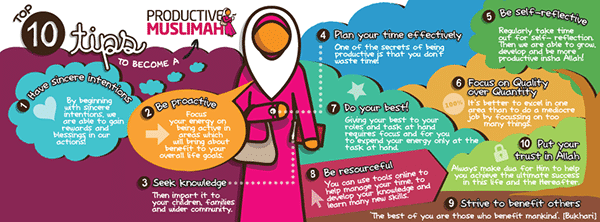 [Doodle of the Month] Top 10 Tips to Become a Productive Muslimah!