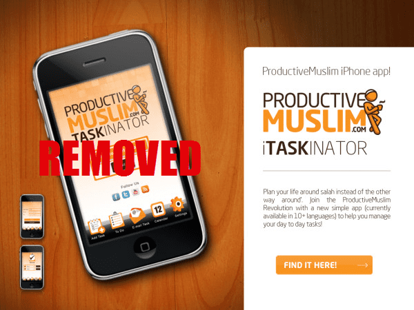 Good-bye ProductiveMuslim iPhone iTaskinator App