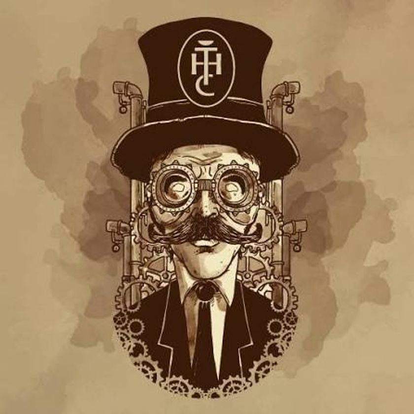 THC logo — a steampunk gentleman in a top hat bearing the THC monogram