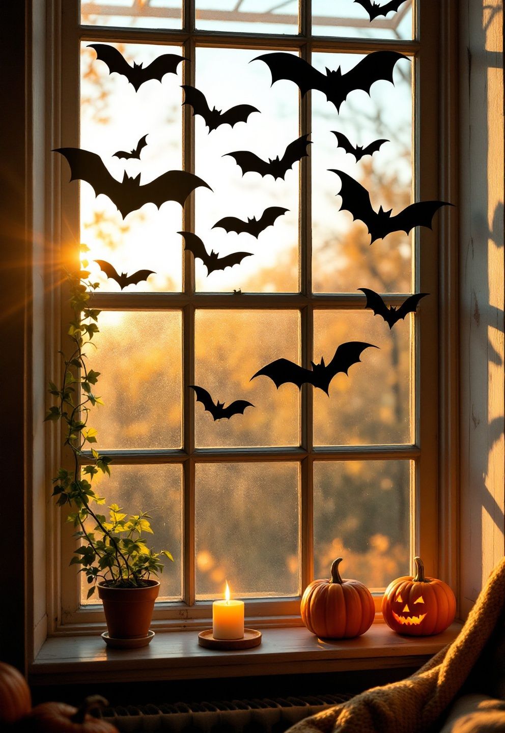 Bonus Project: DIY Bat Silhouette Window Clings – seasonal — spring + other seasonal — spring + other decor · DIY Halloween Decor: 13 Handmade Styling Ideas That Look Surprisingly Elevated