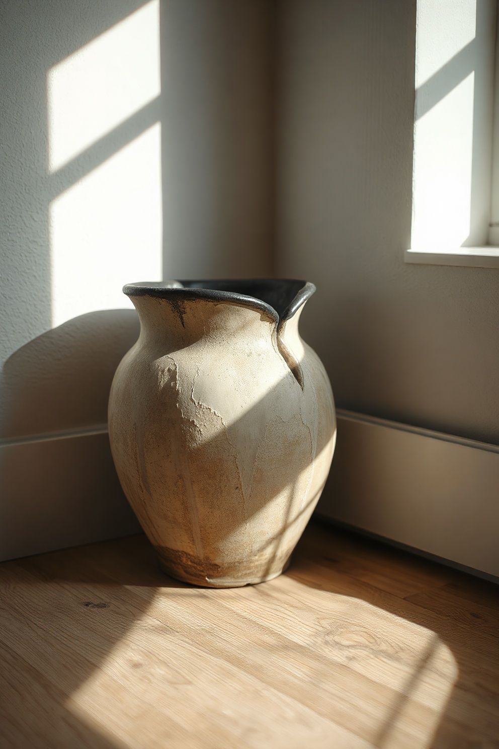 Use a Wabi-Sabi Vessel as a Quiet Focal Point – Japandi living room · 23 Japandi Living Room Ideas That Feel Calm and Effortlessly Beautiful