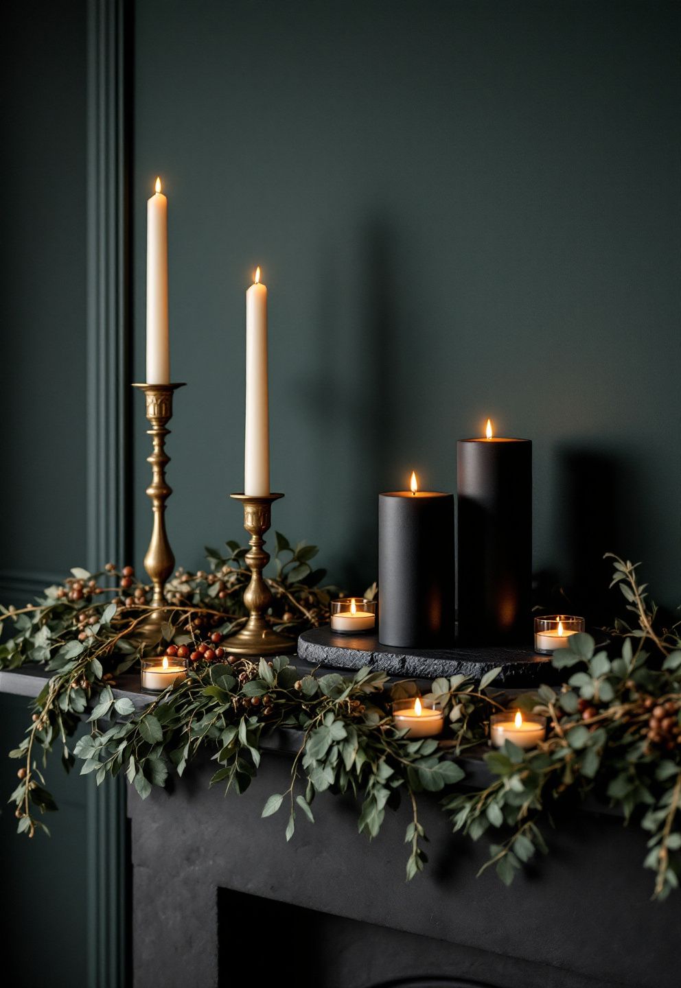 Moody Christmas Mantle: Layered Candlelight at Three Heights – seasonal — christmas + winter seasonal — christmas + winter decor · Indoor Christmas Decorations: 18 Elegant Ideas for a Beautiful Festive Home