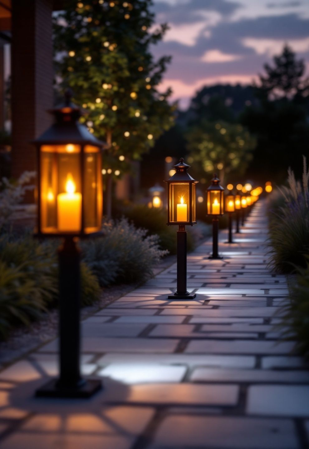 Lantern-Lined Path in Alternating Heights and Finishes – seasonal — spring + other seasonal — spring + other decor · Halloween Porch Decor: 16 Dramatic Outdoor Designs That Wow the Whole Street