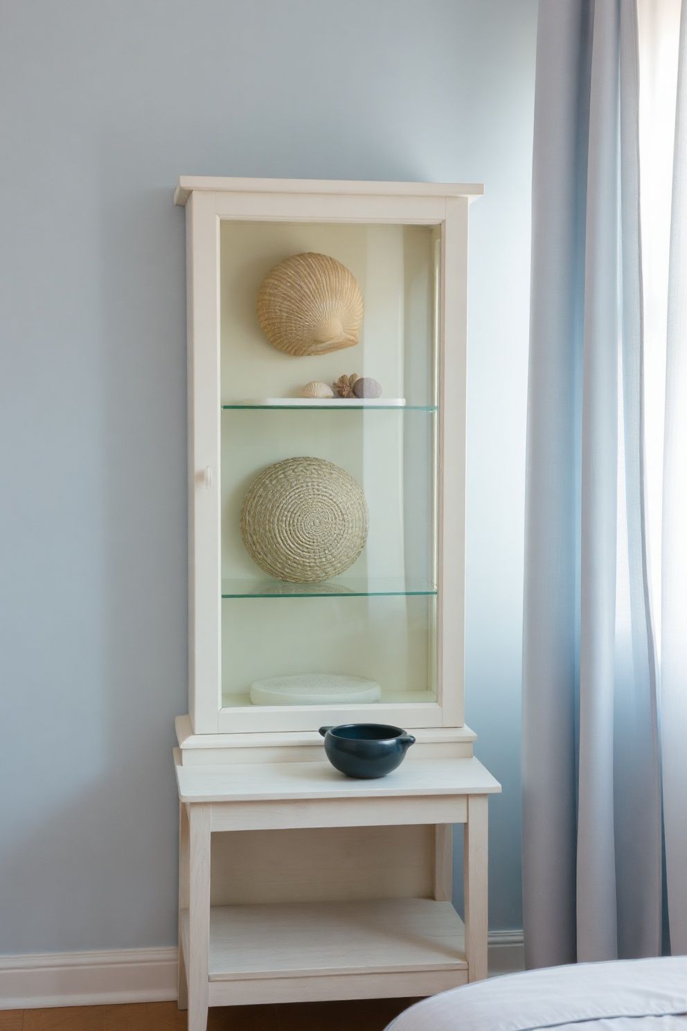Bedroom Display: Shell Collections and Blue-and-White China – coastal — bedroom coastal — bedroom decor · Coastal Grandma Bedroom: 14 Timeless Designs Full of Pattern Warmth and Heritage