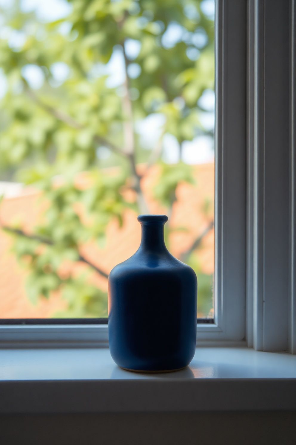 A Single Ceramic Object on the Windowsill – Japandi bedroom decor · 17 Japandi Bedroom Decor Ideas for a Sleep Sanctuary You Deserve